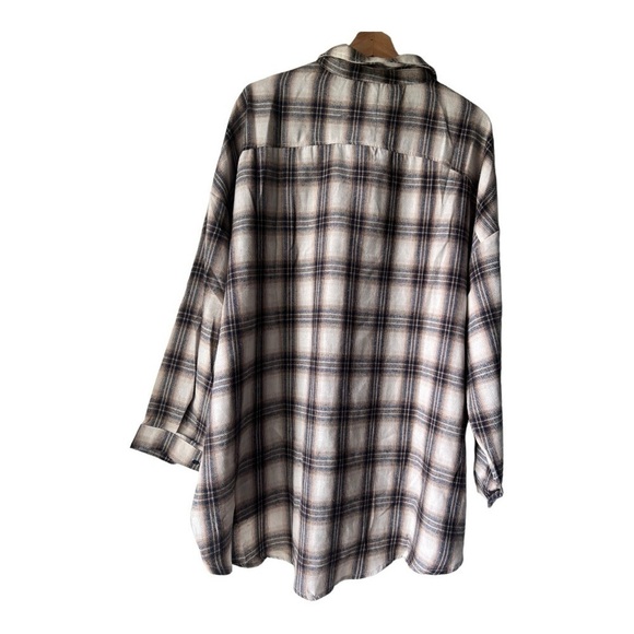 UNIXEX boohoo Extreme Oversized Checked Shirt BUTTON DOWN casual fresh  Navy  1o - Picture 5 of 9